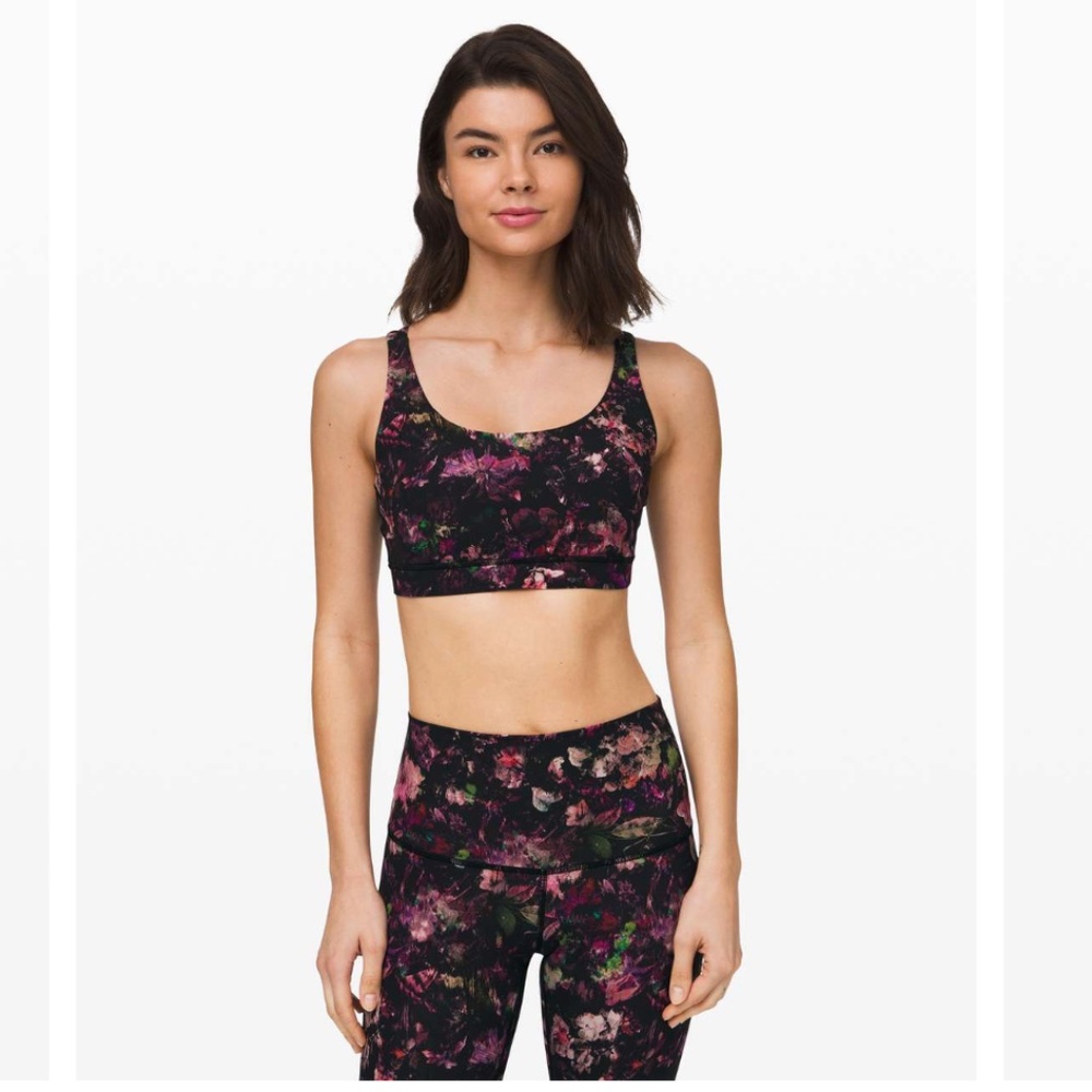 Lululemon Energy Bra Floral Illusion Antique White Multi Size 6